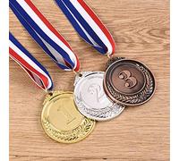 Bessy shop Medallas de Metal,3 Pcs Metal Medallas de Oro,Plata y Bronce Medallas de Premio con Cinta Medallas Medallas de Estilo olímpico para niños y Adultos para Juegos Deportes Party Competiciones