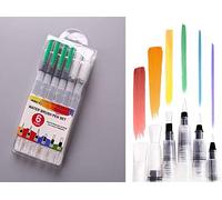 Bessy shop Pluma de Pincel de Acuarela,6 Piezas de Pincel de Acuarela,Pincel de Agua Pluma Pincel Recargable con depósito de Agua Pintura de Acuarela,para Pintura Artistica