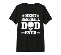 Best Baseball Dad Ever Skull Player Funny Fathers Day Camiseta Premium