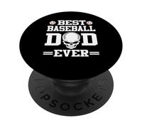 Best Baseball Dad Ever Skull Player Funny Fathers Day PopSockets PopGrip Adhesivo