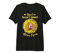 Best Basset Hound Dog Mom Ever Sunflower Funny Paw Lover Camiseta Premium
