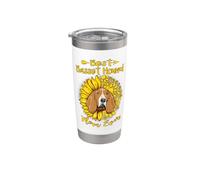 Best Basset Hound Dog Mom Ever Sunflower Funny Paw Lover Vaso térmico de acero inoxidable de doble pared