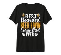 Best Bearded Beer Lovin Corgi Dad Ever Funny Beer Dog Lover Camiseta Premium