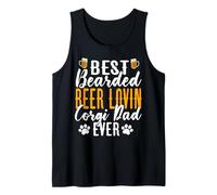 Best Bearded Beer Lovin Corgi Dad Ever Funny Beer Dog Lover Camiseta sin Mangas
