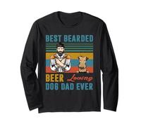 Best Bearded Beer Loving Dog Dad Airedale Terrier Pet Lover Manga Larga
