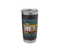 Best Bearded Beer Loving Dog Dad Airedale Terrier Pet Lover Vaso térmico de acero inoxidable de doble pared