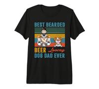 Best Bearded Beer Loving Dog Dad Border Collie Dog Lover Camiseta Premium