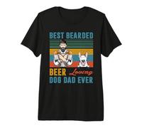 Best Bearded Beer Loving Dog Dad Ever Bull Terrier Dog Lover Camiseta Premium