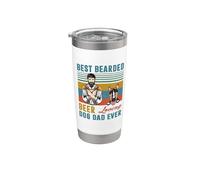 Best Bearded Beer Loving Dog Dad Ever Bull Terrier Dog Lover Vaso térmico de acero inoxidable de doble pared