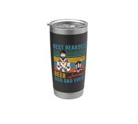 Best Bearded Beer Loving Dog Dad Ever Bull Terrier Dog Lover Vaso térmico de acero inoxidable de doble pared