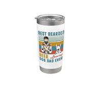 Best Bearded Beer Loving Dog Dad Ever Bull Terrier Dog Lover Vaso térmico de acero inoxidable de doble pared
