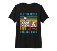 Best Bearded Beer Loving Dog Dad Ever Corgi Dog Pet Lover Camiseta Premium