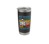Best Bearded Beer Loving Dog Dad Ever Dachshund Dog Lover Vaso térmico de acero inoxidable de doble pared
