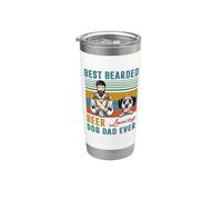 Best Bearded Beer Loving Dog Dad Ever Dalmatian Dog Lover Vaso térmico de acero inoxidable de doble pared