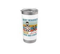 Best Bearded Beer Loving Dog Dad Ever German Shepherd Lover Vaso térmico de acero inoxidable de doble pared