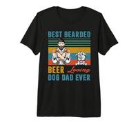 Best Bearded Beer Loving Dog Dad Ever Irish Wolfhound Lover Camiseta Premium