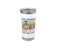 Best Bearded Beer Loving Dog Dad Ever Irish Wolfhound Lover Vaso térmico de acero inoxidable de doble pared
