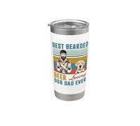 Best Bearded Beer Loving Dog Dad Ever Labrador Retriever Vaso térmico de acero inoxidable de doble pared