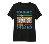 Best Bearded Beer Loving Dog Dad Ever Lhasa Apso Dog Lover Camiseta Premium