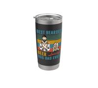 Best Bearded Beer Loving Dog Dad Ever Old English Sheepdog Vaso térmico de acero inoxidable de doble pared