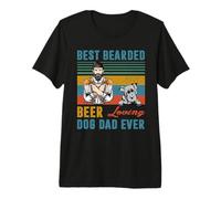 Best Bearded Beer Loving Dog Dad Ever Pit Bull Dog Lover Camiseta Premium