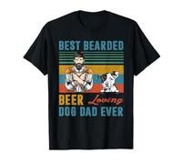 Best Bearded Beer Loving Dog Dad Ever Pit Bull Pet Lover Camiseta