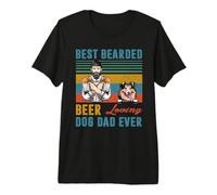 Best Bearded Beer Loving Dog Dad Ever Shetland Sheepdog Camiseta Premium