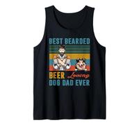 Best Bearded Beer Loving Dog Dad Ever Shetland Sheepdog Camiseta sin Mangas