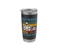 Best Bearded Beer Loving Dog Dad Ever Shetland Sheepdog Vaso térmico de acero inoxidable de doble pared