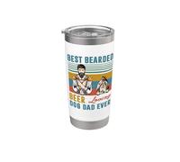 Best Bearded Beer Loving Dog Dad Ever Shih Tzu Puppy Lover Vaso térmico de acero inoxidable de doble pared