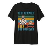 Best Bearded Beer Loving Dog Dad Golden Retriever Pet Lover Camiseta Premium