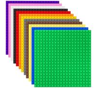 Best Blocks - Set de Bases apilables para Construir - Compatible con Todas Las Grandes Marcas - A Partir de 4 años - Arcoíris - 25,5 x 25,5 cm - 12 Piezas