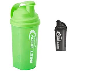 Best Body Nutrition Shaker, verde, 700 ml & Edition Shaker, 700ml, negro (Black steel)