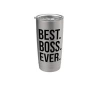 Best Boss Ever Sign that says Boss World's Best Boss Funny Vaso térmico de acero inoxidable de doble pared