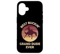 Best Buckin' Grand Dude Western Rodeo Cowboy Bucking Horse Carcasa para iPhone 16
