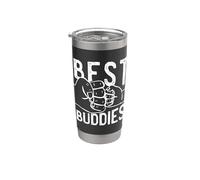 Best Buddies Manos Padres e Hijos Tío Sobrino Meme Vaso térmico de acero inoxidable de doble pared