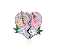 Best Buds - Broche con texto en inglés «Best Friends», ideal como regalo de cumpleaños, atractivo y profesional