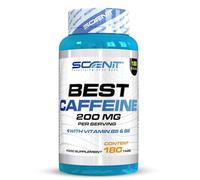 Best Caffeine - Cafeína Anhidra 200 mg con Vitamina B5 y Vitamina B6-180 tabletas - Cafeína Pura con Dosis Elevada, de Efecto Rápido
