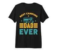 Best Camping Dad Ever RV Hiking Camper Adventure Nature Camiseta Premium