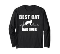 Best Cat Dad Ever Bombay Cat Heartbeat Kitten Lover Manga Larga
