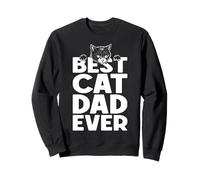Best Cat Dad Ever Cats Owner Día del Padre Cita Divertida para Hombres Sudadera