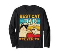 Best Cat Dad Ever For Dad Grandpa Fathers Day Cat Daddy Manga Larga