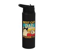 Best Cat Dad Ever For Dad Grandpa Fathers Day Cat Daddy Stainless Steel Insulated Water Bottle