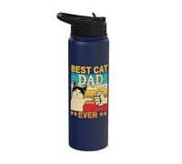 Best Cat Dad Ever For Dad Grandpa Fathers Day Cat Daddy Stainless Steel Insulated Water Bottle