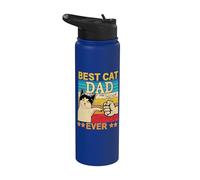 Best Cat Dad Ever For Dad Grandpa Fathers Day Cat Daddy Stainless Steel Insulated Water Bottle
