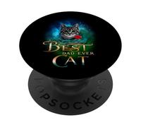 Best Cat Dad Ever Funny Kitten Tabby Cat For Fathers Day PopSockets PopGrip Adhesivo