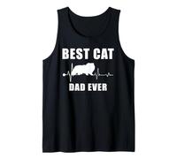 Best Cat Dad Ever Himalayan Cat Heartbeat Kitten Lover Camiseta sin Mangas