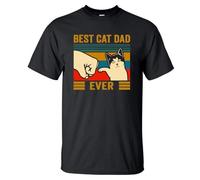 Best Cat Dad Ever Men's T Shirt Cotton Short Sleeve Fashion Cute Streetwear Animal Cats Male Tops Casual