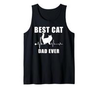 Best Cat Dad Ever Persian Cat Heartbeat Kitten Lover Camiseta sin Mangas