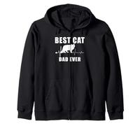 Best Cat Dad Ever Siberian Cat Heartbeat Kitten Lover Sudadera con Capucha